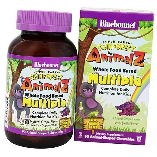 Дитячі вітаміни Animalz Multiple Bluebonnet Nutrition 90таб Апельсин (36393076) від компанії Придбай - фото 1