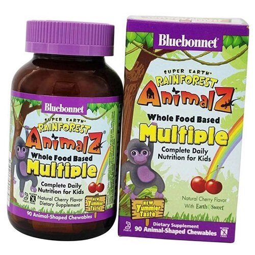 Дитячі вітаміни Animalz Multiple Bluebonnet Nutrition 90таб Вишня (36393076) від компанії Придбай - фото 1