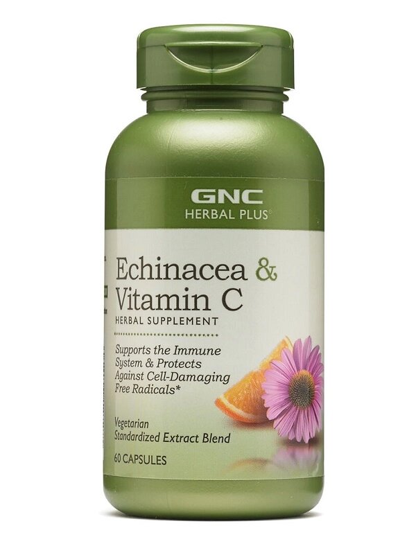 Ехінацея GNC Herbal Plus Echinacea & Vitamin C 60 Caps від компанії Придбай - фото 1