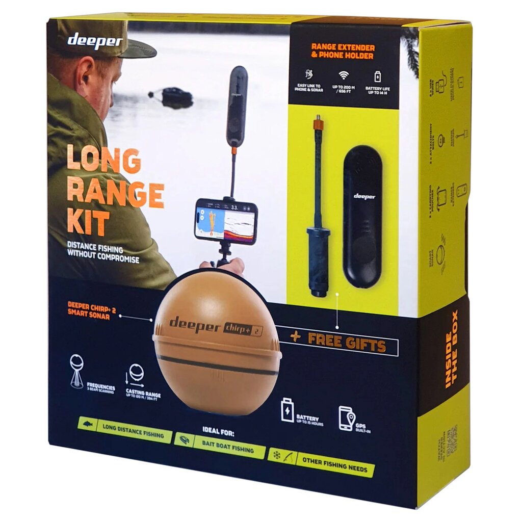 Ехолот Deeper Smart Sonar CHIRP+ 2 із Розширювачем діапазону Range Extender (2198270472) від компанії Придбай - фото 1