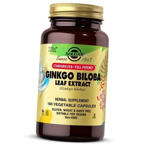 Екстракт Листя Гінкго Білоби Ginkgo Biloba Leaf Extract Solgar 180вегкапс (71313002) від компанії Придбай - фото 1