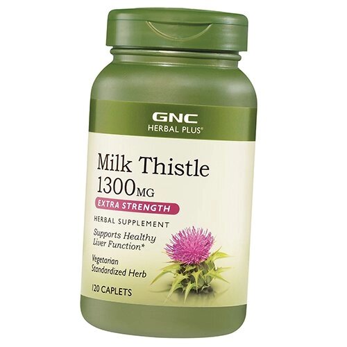 Екстракт розторопші Herbal Plus Milk Thistle 1300 GNC 60каплет (71120027) від компанії Придбай - фото 1