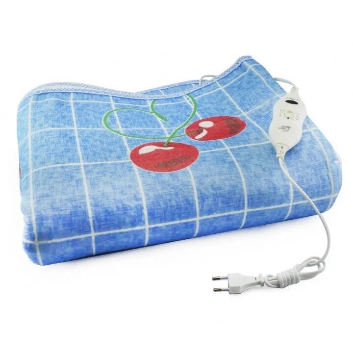 Електропростинь EAR Electric blanket 5734 блакитна з вишнями 150х120 см від компанії Придбай - фото 1