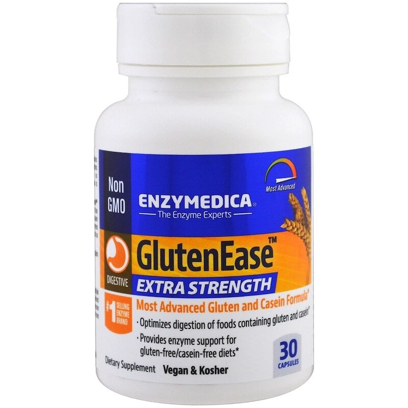 Ферменти для перетравлення глютену та казеїну GlutenEase Enzymedica для веганів 30 капсул від компанії Придбай - фото 1