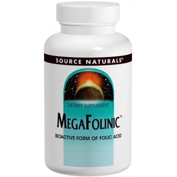 Фолієва кислота Source Naturals MegaFolinic Bioactive form of folic acid (В9) 800 mcg 120 Tabs від компанії Придбай - фото 1