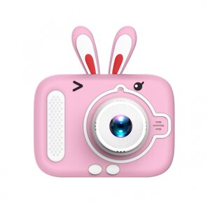 Фотоапарат дитячий міні No Brand Camera Вушка 20 Мп з рожевими іграми (UR949P)