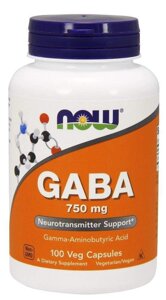 Гамма-аміномасляна кислота (GABA) Now Foods 750 мг 100 капсул
