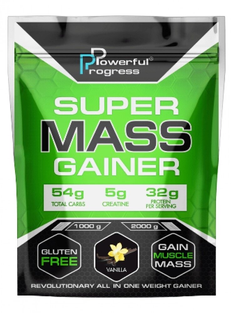 Гейнер Powerful Progress Super Mass Gainer 1000g (1086-100-26-6510180-20) від компанії Придбай - фото 1