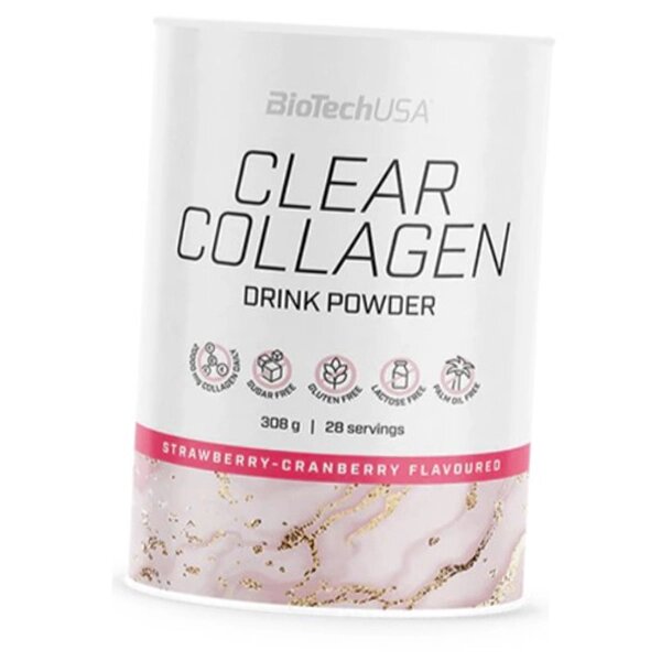 Гідролізований колаген Clear Collagen Drink Powder BioTech (USA) 308г Полуниця-журавлина (68084005) від компанії Придбай - фото 1