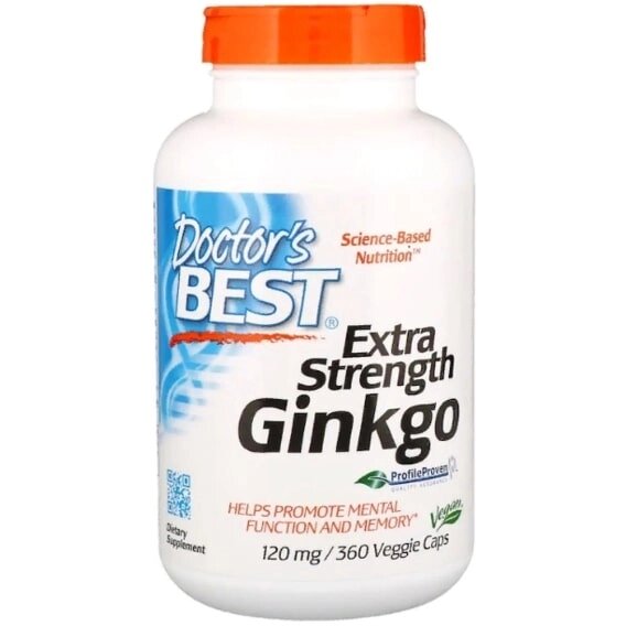 Гінкго Білоба Doctor's Best Extra Strength Ginkgo 120 mg 360 Veg Caps DRB-00273 від компанії Придбай - фото 1