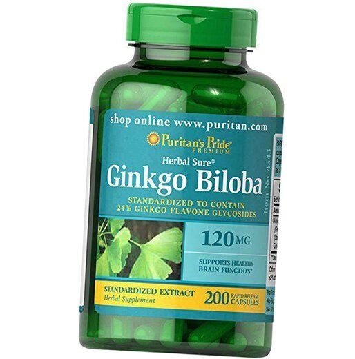 Гінкго Білоба Екстракт Ginkgo Biloba Standardized Extract 120 Caps Puritan's Pride 200капс (71367001) від компанії Придбай - фото 1