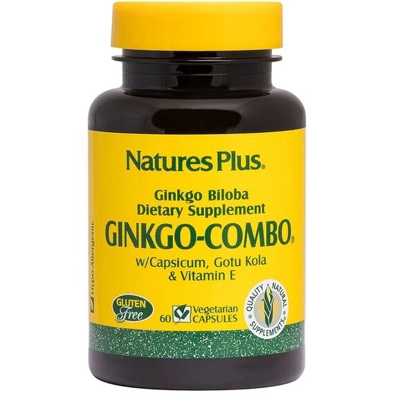 Гінкго Білоба Nature's Plus Ginkgo-Combo 60 Veg Caps NTP1091 від компанії Придбай - фото 1