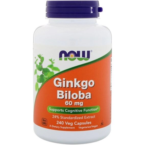 Гінкго Білоба NOW Foods Ginkgo Biloba 60 mg 240 Veg Caps від компанії Придбай - фото 1