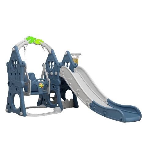 Гірка-гойдалка з баскетбольним кільцем BabyPlayPen 3 в 1 Унісекс 1348510901 201*145*120 Синій від компанії Придбай - фото 1