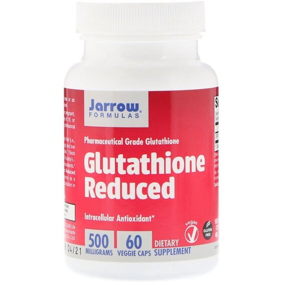 Глутатіон Jarrow Formulas Glutathione Reduced 500 mg 60 Veg Caps JRW15039 від компанії Придбай - фото 1