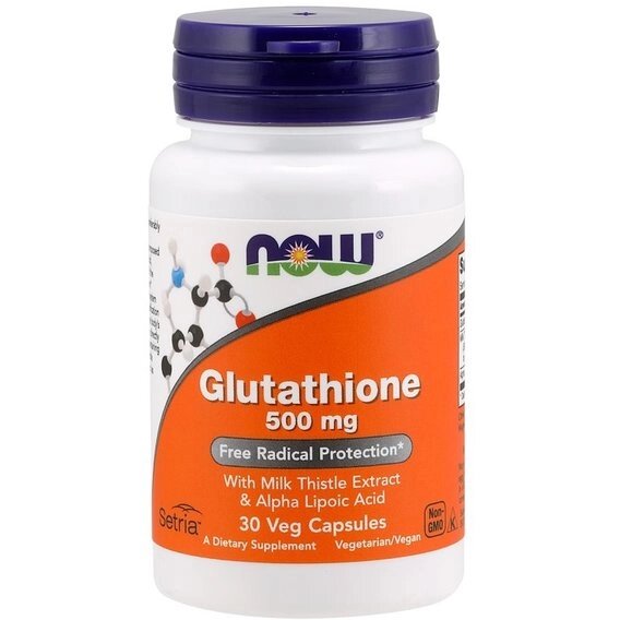 Глутатіон NOW Foods Glutathione 500 mg 30 Veg Caps від компанії Придбай - фото 1