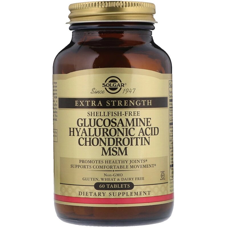 Глюкозамін гіалуронова кислота хондроїтин ЧСЧ Glucosamine Hyaluronic Acid Chondroitin Solgar 60 таблеток від компанії Придбай - фото 1