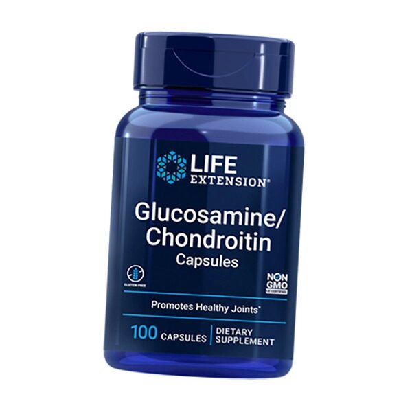 Глюкозамін Хондроітін Glucosamine/Chondroitin Life Extension 100капс (03346001) від компанії Придбай - фото 1