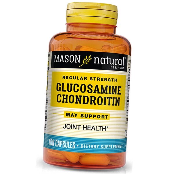 Глюкозамін Хондроїтин Комплекс Glucosamine Chondroitin Regular Strength Mason Natural 100капс (03529003) від компанії Придбай - фото 1