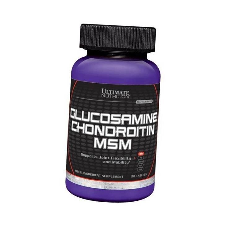 Глюкозамін Хондроітін МСМ Glucosamine & Chondroitin & MSM Ultimate Nutrition 90таб (03090002) від компанії Придбай - фото 1