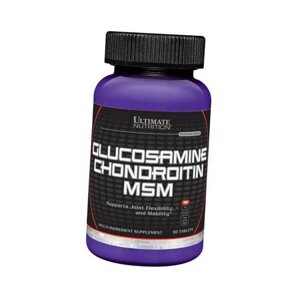 Глюкозамін Хондроітін МСМ Glucosamine & Chondroitin & MSM Ultimate Nutrition 90таб (03090002)