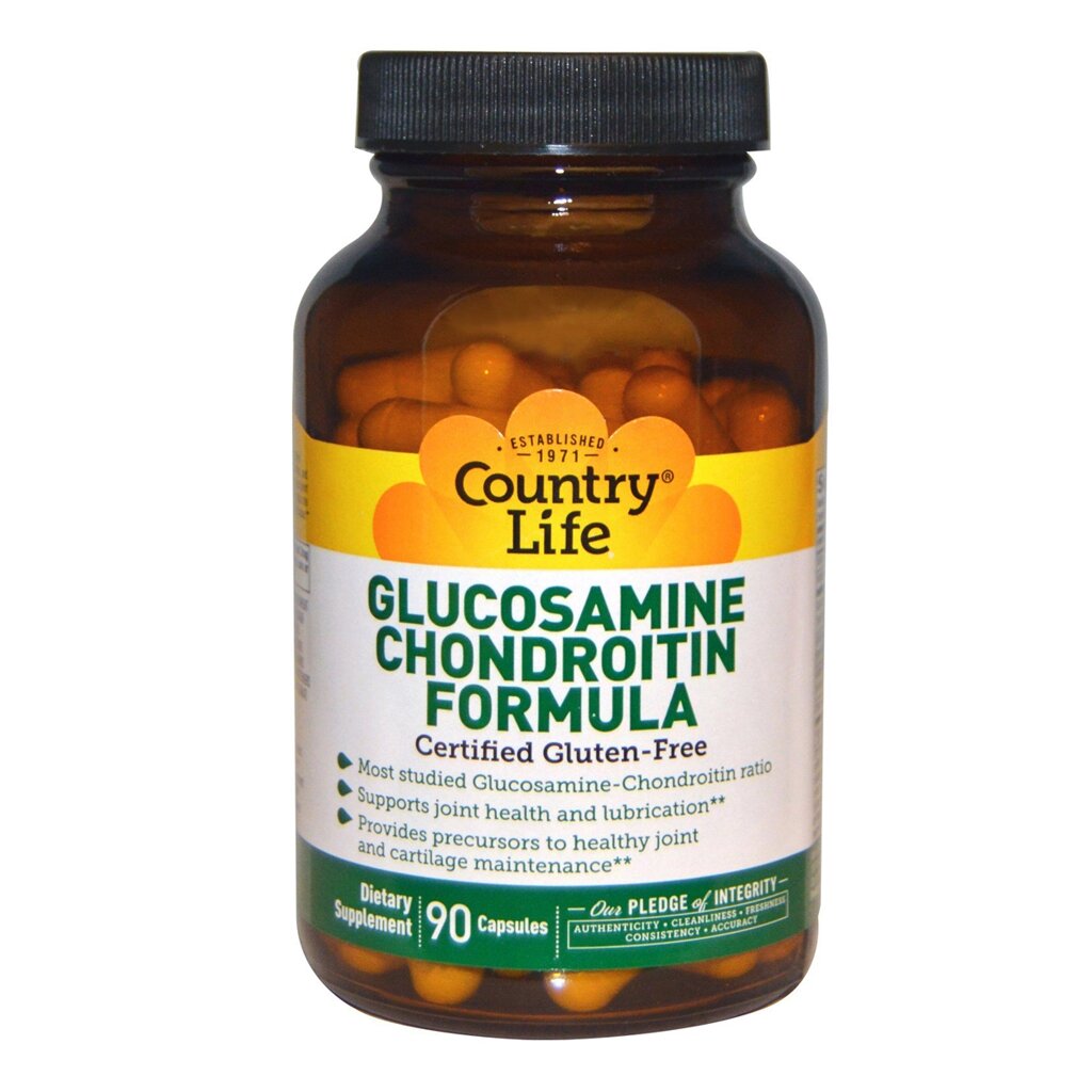 Глюкозамін і Хондроітін, Glucosamine/Chondroitin Formula, Country Life, 90 капсул від компанії Придбай - фото 1