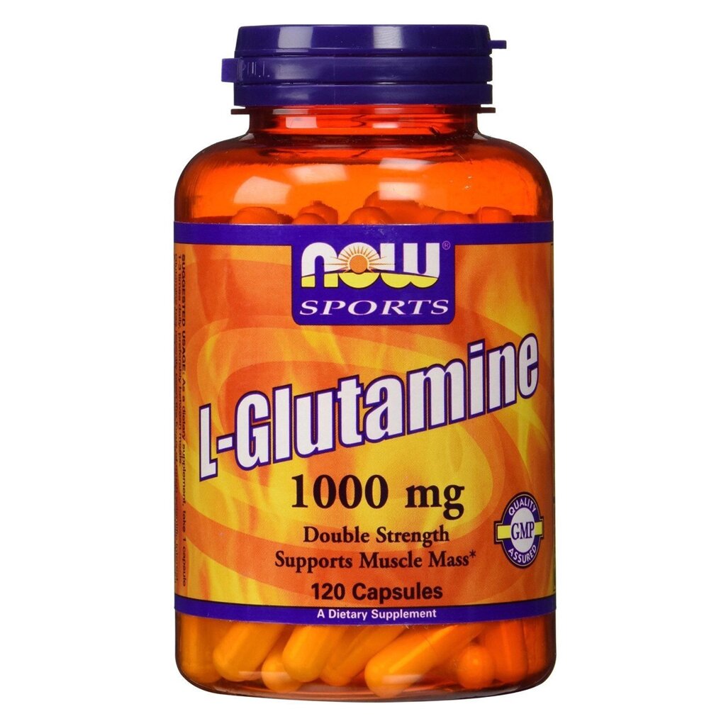 Глютамін 1000 мг, L-Glutamine, Now Foods Sports, 120 каспул від компанії Придбай - фото 1