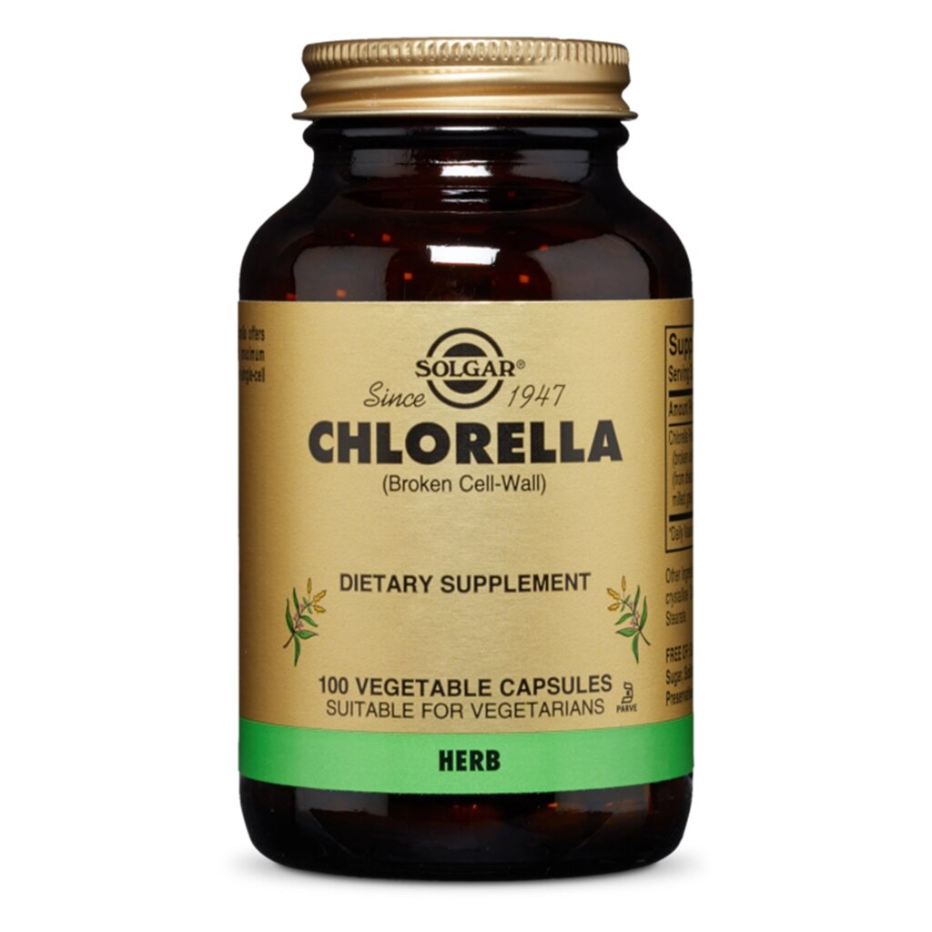 Хлорелла, Broken Cell-Wall Chlorella, Solgar, 100 рослинних капсул від компанії Придбай - фото 1