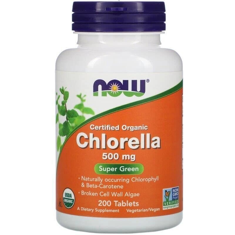 Хлорелла Органічна Chlorella Now Foods 500 мг 200 пігулок від компанії Придбай - фото 1