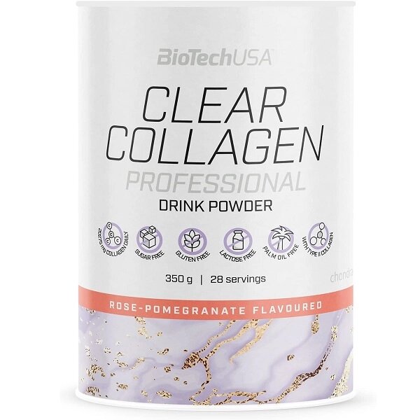 Хондропротектор для спорту BioTechUSA Clear Collagen Professional 350 g /28 servings/ Rose Pomegranate від компанії Придбай - фото 1