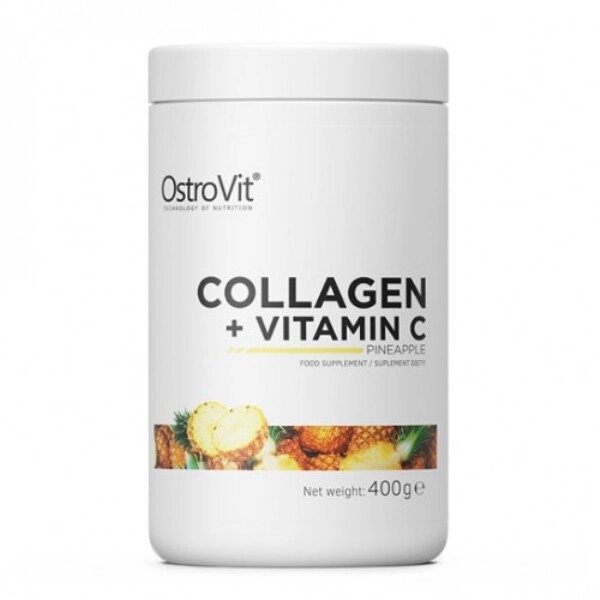 Хондропротектор для спорту OstroVit Collagen And Vitamin C 400 g /40 servings/ Pineapple від компанії Придбай - фото 1