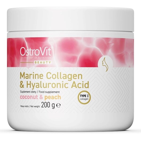 Хондропротектор для спорту OstroVit Marine Collagen + Hyaluronic Acid 200 g /30 servings/ Coconut Peach від компанії Придбай - фото 1