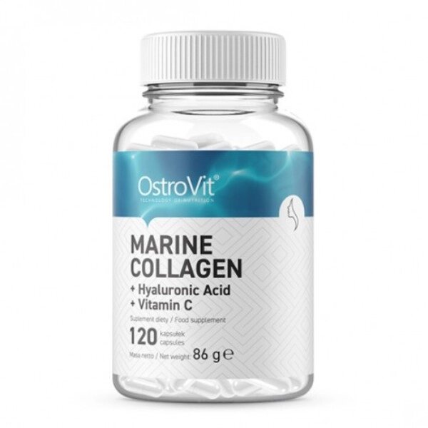 Хондропротектор для спорту OstroVit Marine Collagen + Hyaluronic Acid + Vitamin C 120 Caps від компанії Придбай - фото 1