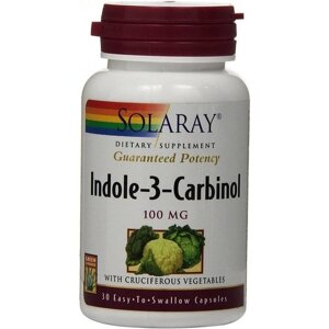 Індол 3 карбінол Solaray Indole-3-Carbinol 100 mg 30 Veg Caps SOR-36664