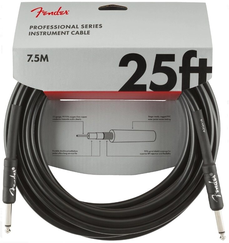 Кабель інструментальний Fender Professional Series Instrument Cable 7.5m (25ft) 0990820016 від компанії Придбай - фото 1