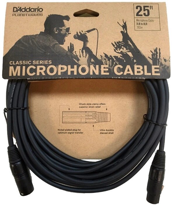 Кабель мікрофонний D'Addario PW-CMIC-25 Classic Series Microphone Cable 7.5m (25ft) від компанії Придбай - фото 1