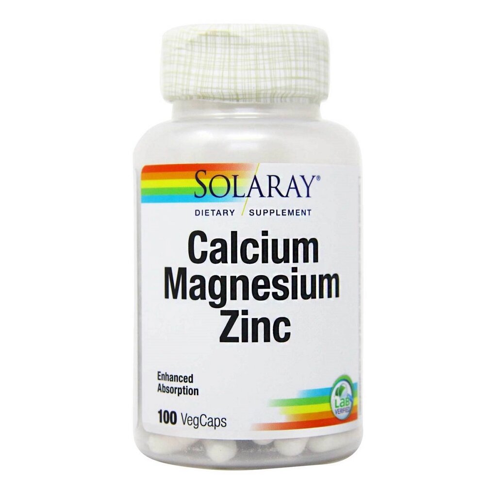 Кальцій Магній Цинк, Calcium Magnesium Zinc, Solaray, 100 капсул від компанії Придбай - фото 1