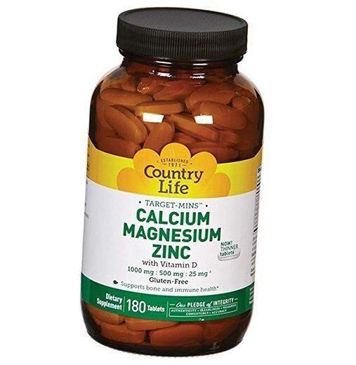 Кальцій Магній Цинк і Вітамін Д3 Calcium Magnesium Zinc Vitamin D Country Life 180таб (36124059) від компанії Придбай - фото 1