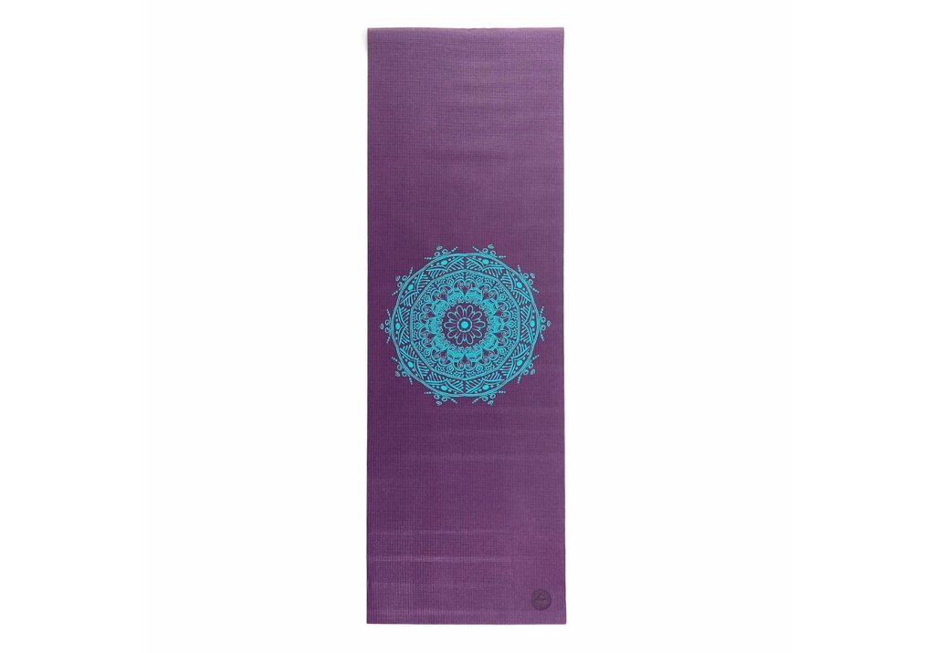 Килимок для йоги Bodhi Leela Mandala баклажан — бірюзова мандала 183x60x0.4 см від компанії Придбай - фото 1