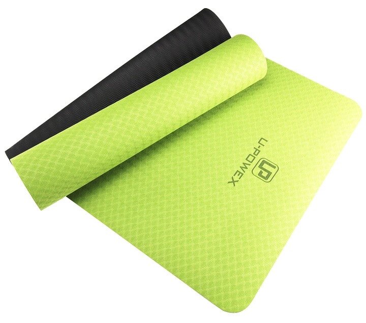 Килимок для йоги та фітнесу U-powex TPE Yoga mat Green/Black 183х61х0.6 від компанії Придбай - фото 1