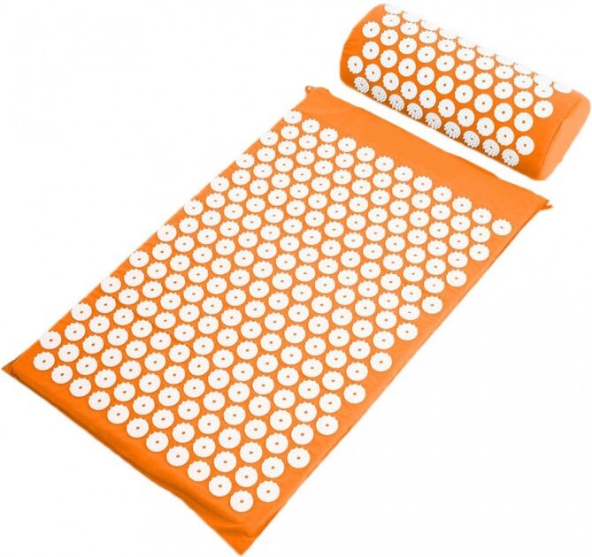 Килимок масажно-акупунктурний Life style Acupressure Mat and Pillow Set з подушкою 64 х 40 см Помаранчевий від компанії Придбай - фото 1