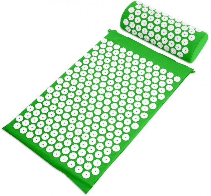 Килимок масажно-акупунктурний Life style Acupressure Mat and Pillow Set з подушкою 64 х 40 см Зелений від компанії Придбай - фото 1