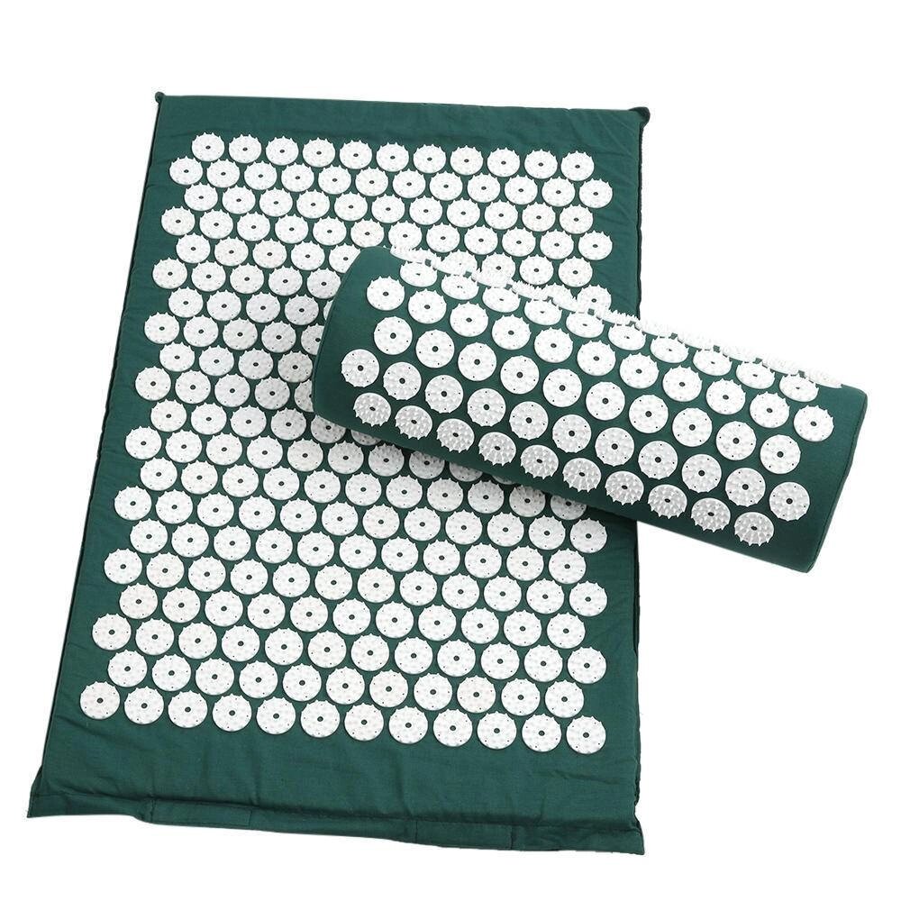 Килимок масажно-акупунктурний з подушкою Life style Acupressure Mat and Pillow Set 64х40см Темно-зелений від компанії Придбай - фото 1