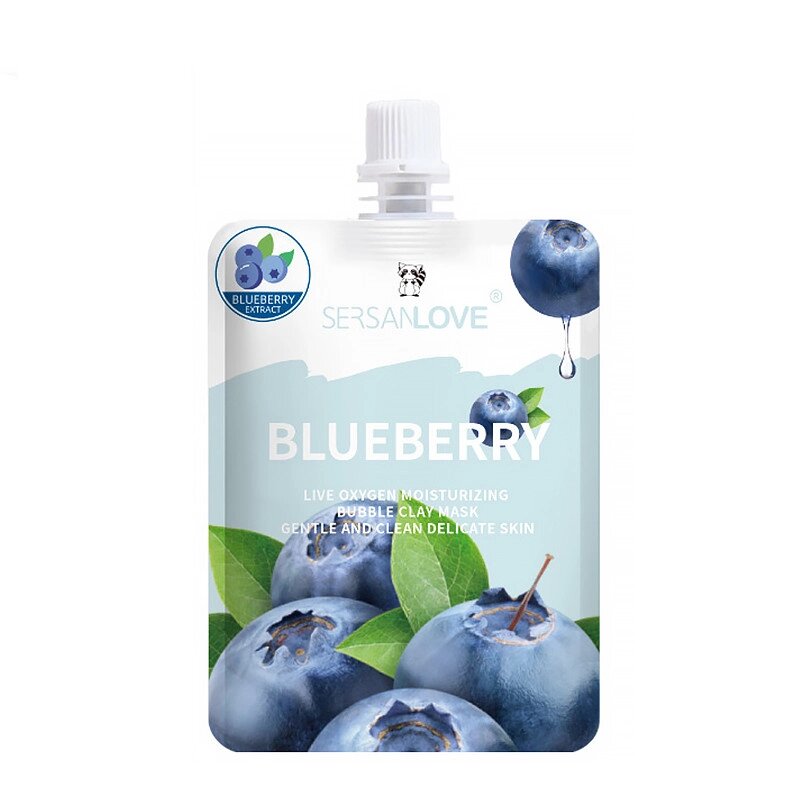 Киснева маска для обличчя Sersanlove Blueberry Live Oxygen Moisturizing Bubble Clay Mask 100 від компанії Придбай - фото 1