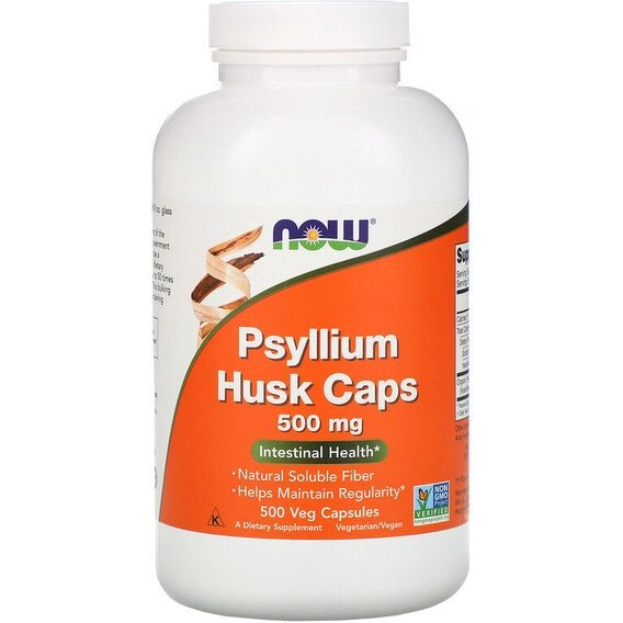 Клітчатка NOW Foods Psyllium Husk Cap 500 mg 500 Veg Caps NOW-05972 від компанії Придбай - фото 1