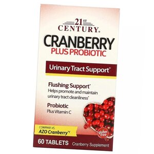 Журавлина з пробіотиком Cranberry Plus Probiotic 21st Century 60таб (71440019)