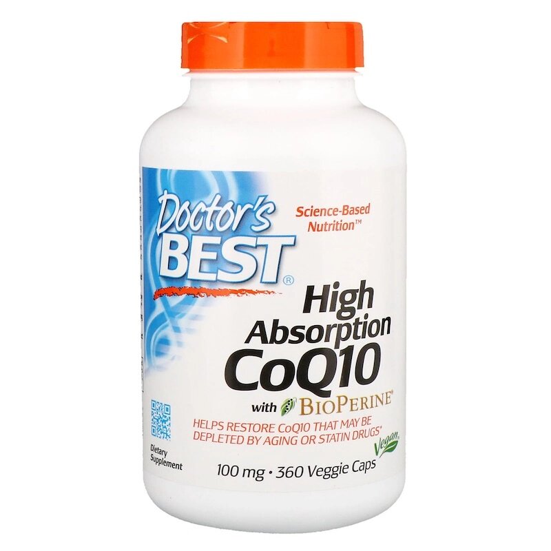 Коензім Doctor's Best, CoQ10 з біоперіном, CoQ10 with BioPerine, 100 мг, 360 капсул (24965) від компанії Придбай - фото 1