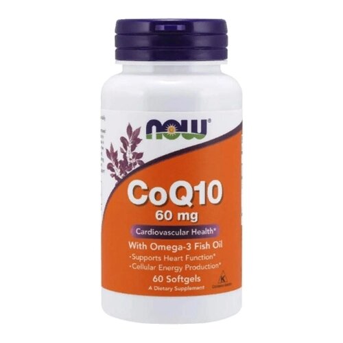 Коензім NOW Foods CoQ10 with Omega-3 Fish Oil 60 Softgels від компанії Придбай - фото 1