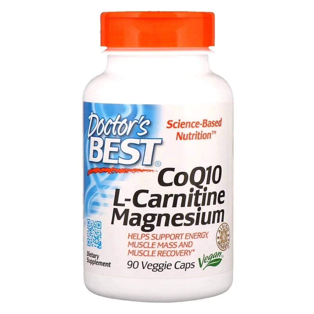 Коензім Q10 Doctor's Best L-Карнітін і Магній CoQ10 L-Carnitine Magnesium 90 капсул (DRB00477) від компанії Придбай - фото 1