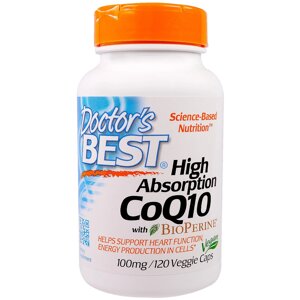Коензім Q10 Doctor's Best Високої Абсорбації 100 мг BioPerine 120 гелевих капсул (DRB00188)